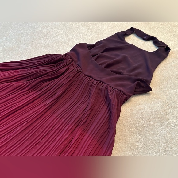 Zaful - Maxi Sheer Dress, Ombré Maroon/Red - Picture 5 of 6